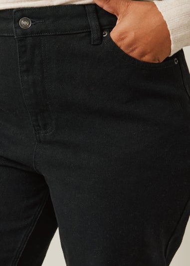 Evans Curve Black Denim Mom Jeans
