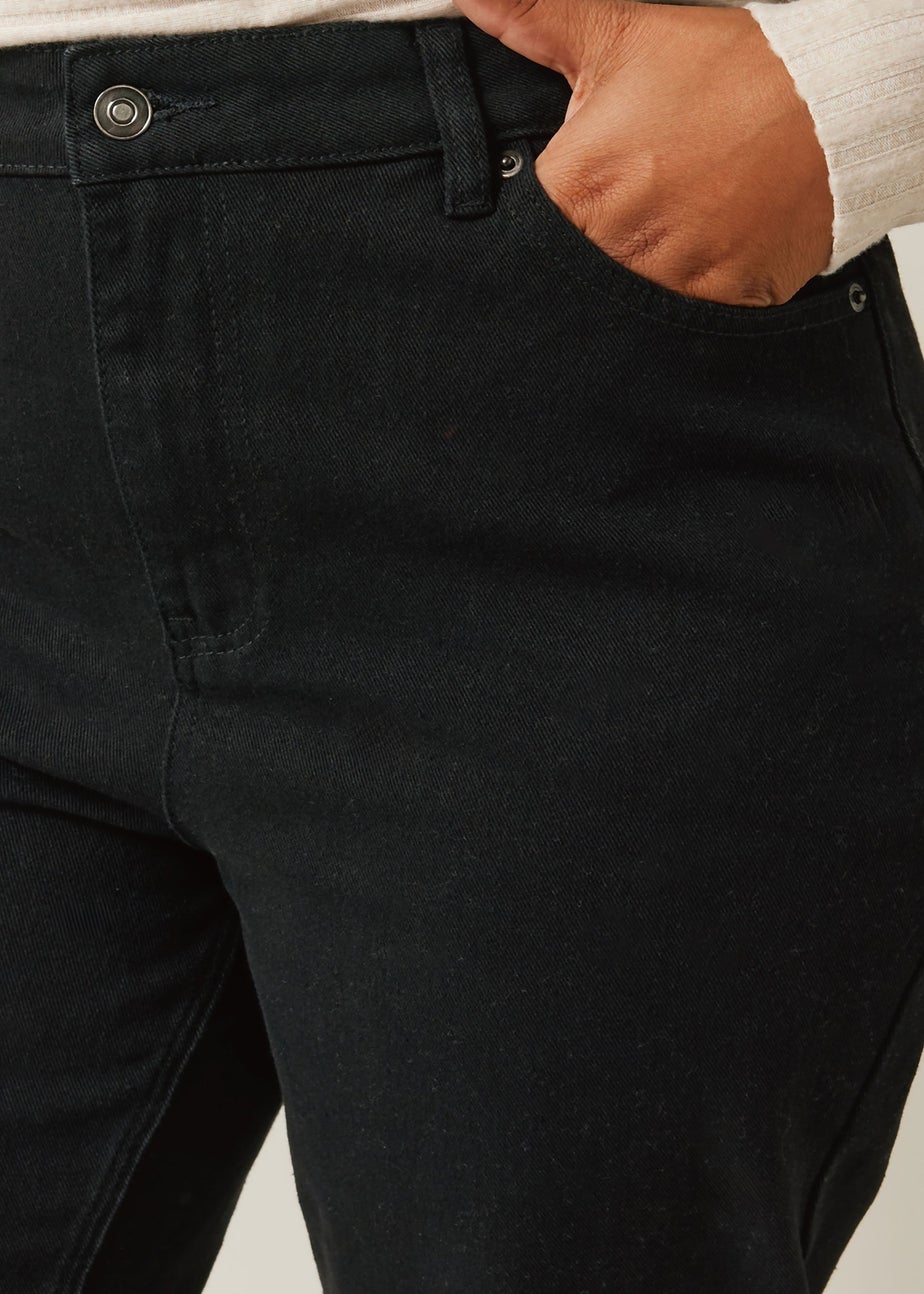 Evans Curve Black Denim Mom Jeans