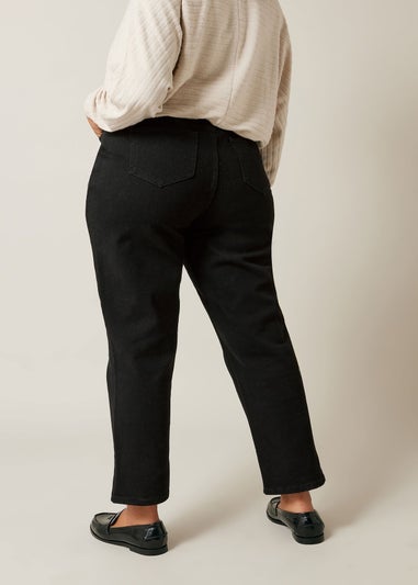 Evans Curve Black Denim Mom Jeans