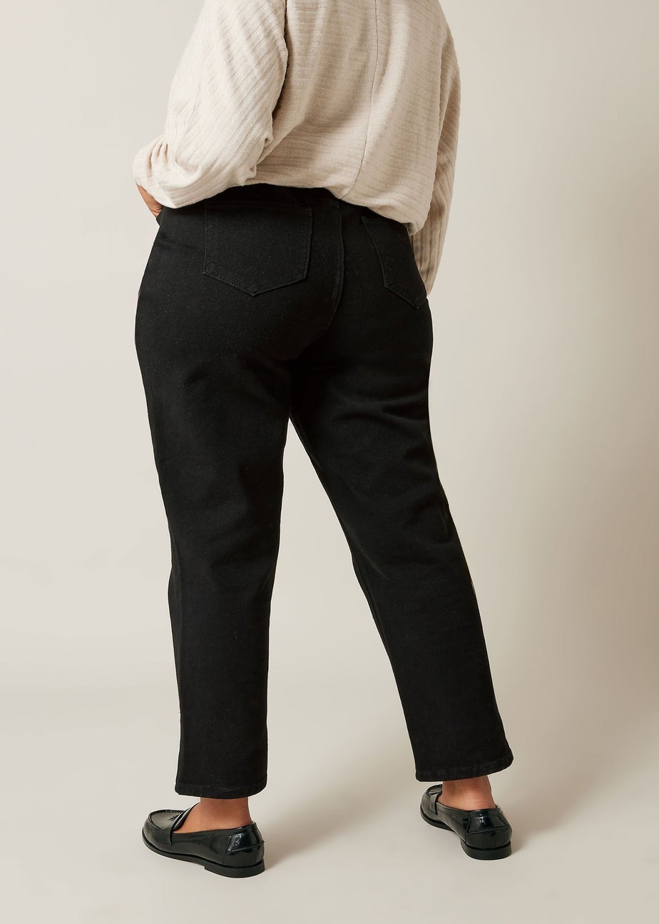 Evans Curve Black Denim Mom Jeans