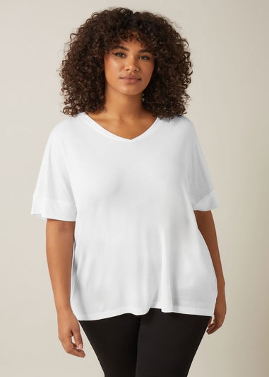 Evans Curve White Short Sleeve Modal Rich T-Shirt