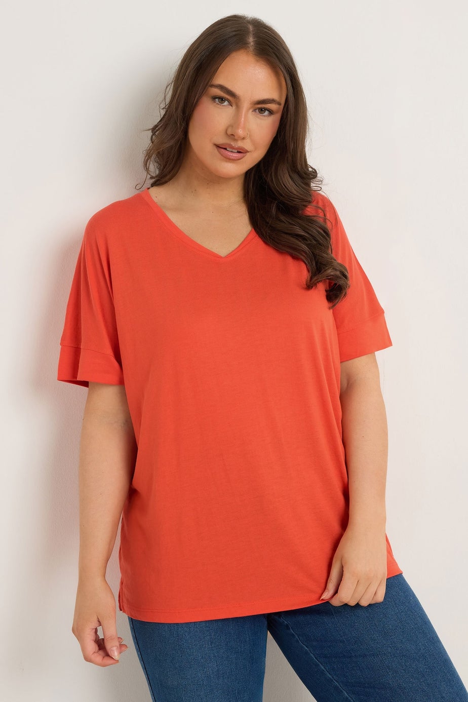 Evans Curve Orange Short Sleeve Modal Rich T-Shirt