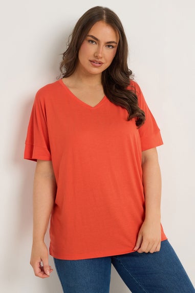 Evans Curve Orange Short Sleeve Modal Rich T-Shirt