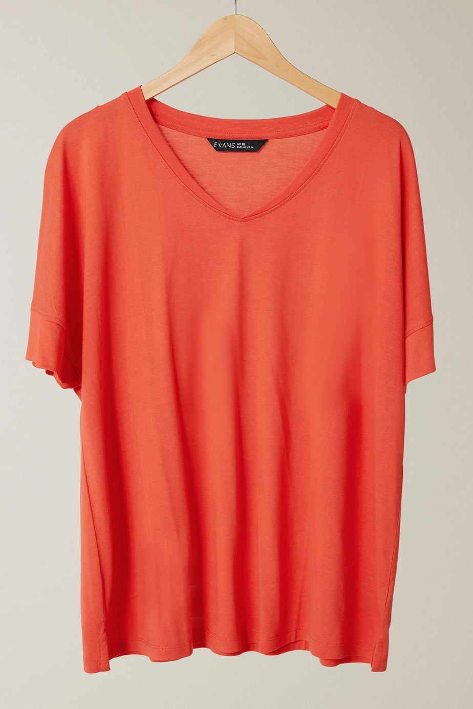 Evans Curve Orange Short Sleeve Modal Rich T-Shirt