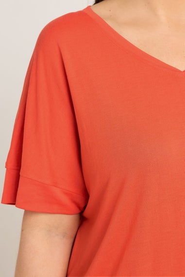 Evans Curve Orange Short Sleeve Modal Rich T-Shirt