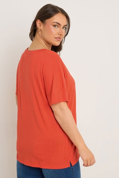 Evans Curve Orange Short Sleeve Modal Rich T-Shirt