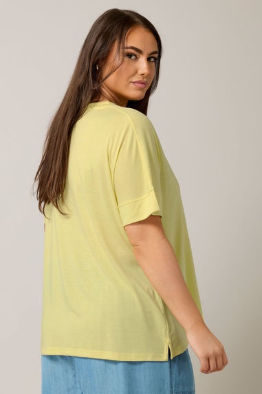 Evans Curve Yellow Short Sleeve Modal Rich T-Shirt