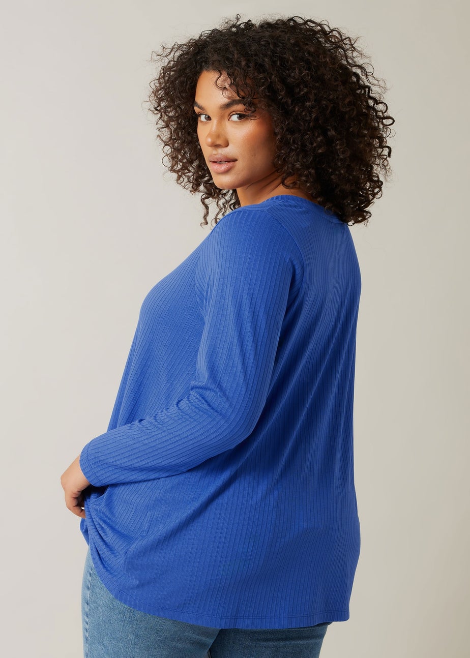 Evans Curve Blue Premium Ribbed Modal Blend Swing Top