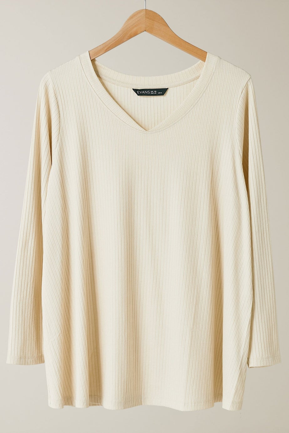 Evans Curve White Premium Ribbed Modal Blend Swing Top