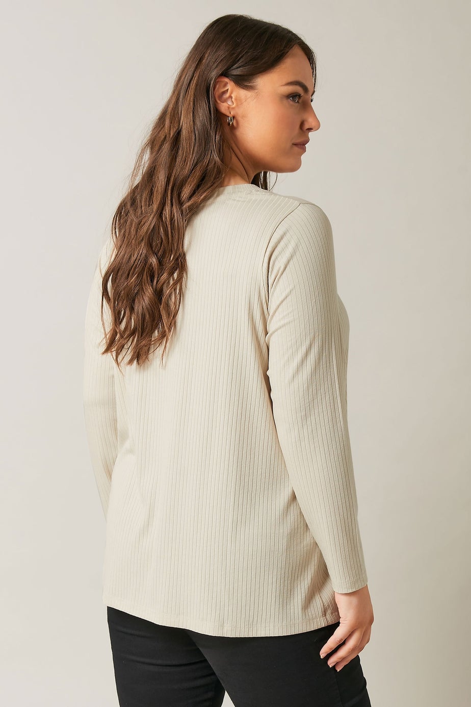 Evans Curve White Premium Ribbed Modal Blend Swing Top