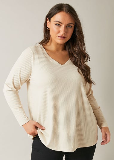 Evans Curve White Premium Ribbed Modal Blend Swing Top