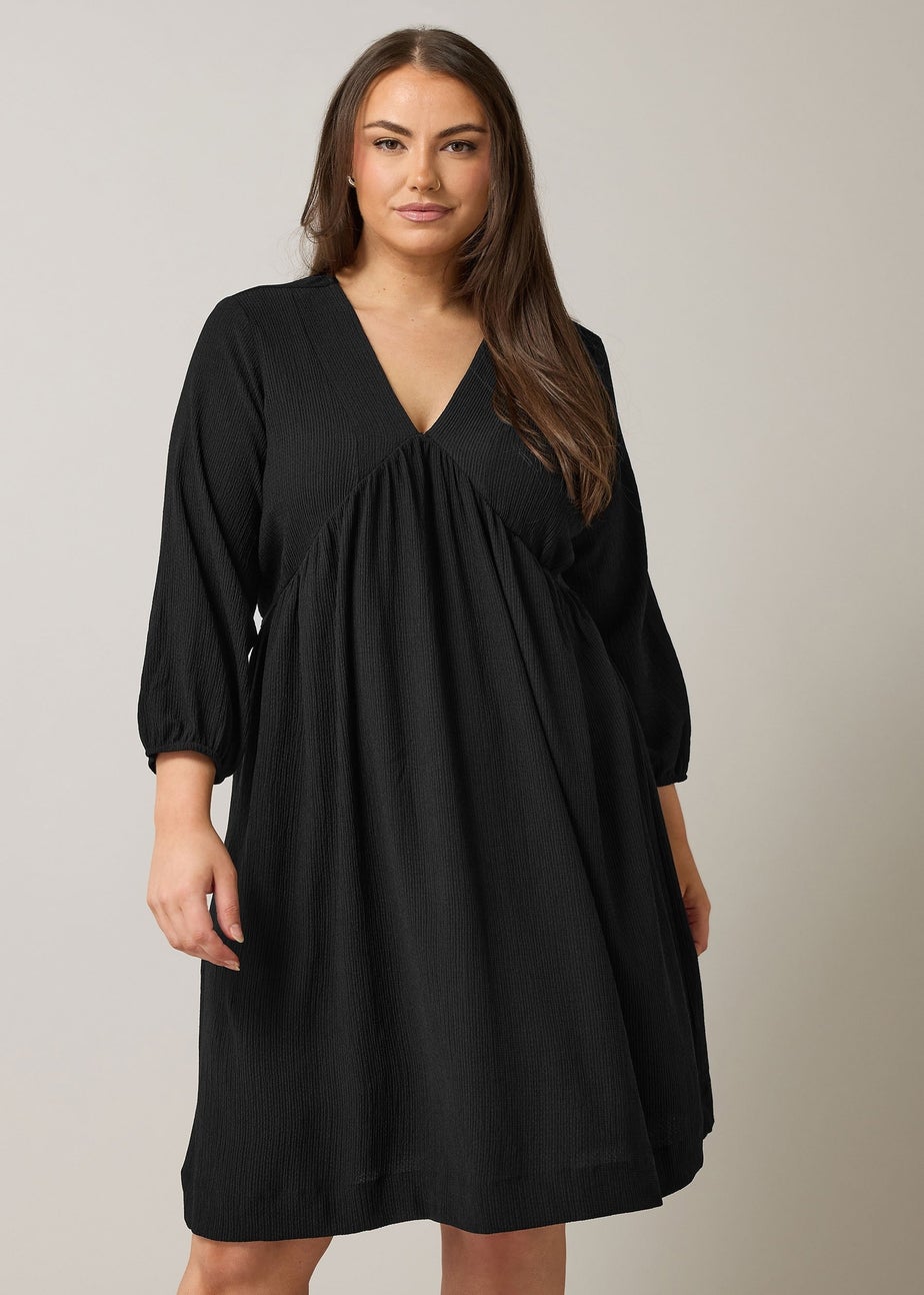 Evans Curve Black Crepe Midi Dress
