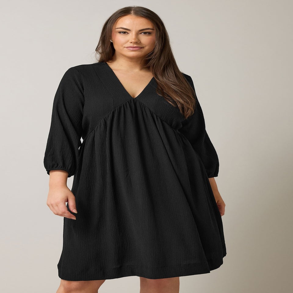 Evans Curve Black Crepe Midi Dress