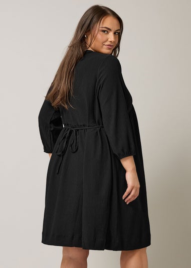 Evans Curve Black Crepe Midi Dress