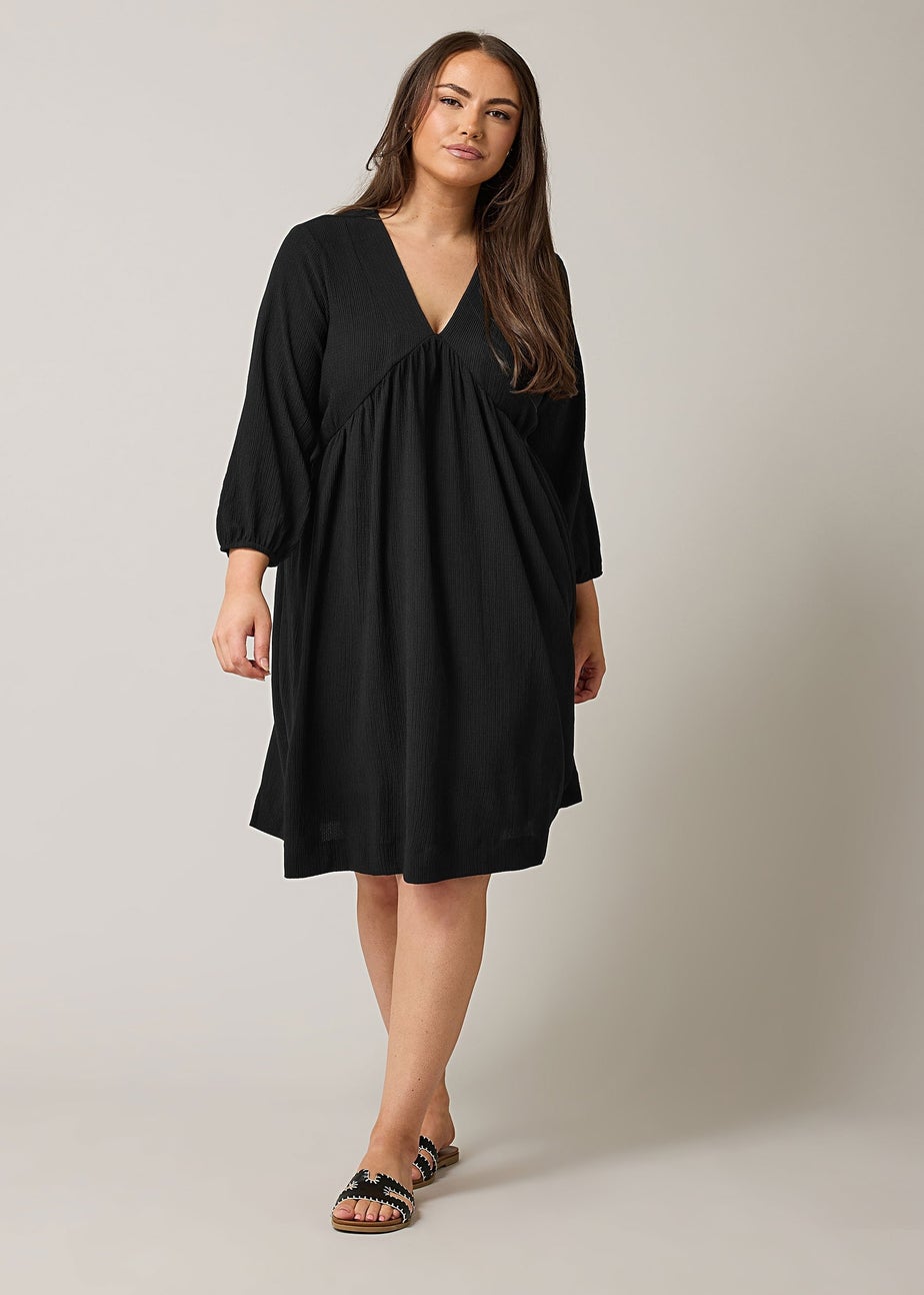 Evans Curve Black Crepe Midi Dress