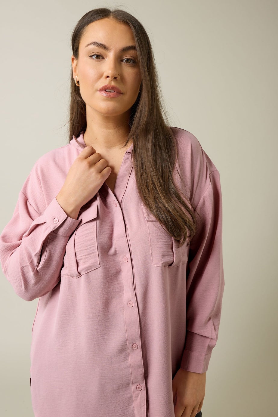 EVANS Curve Pink Utility Pocket Shirt