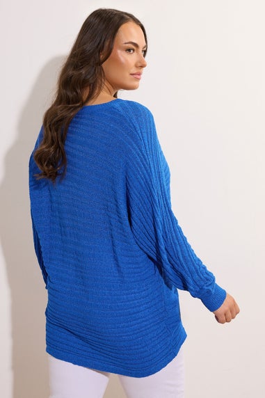 Evans Curve Cobalt Blue Batwing Sleeve Jumper