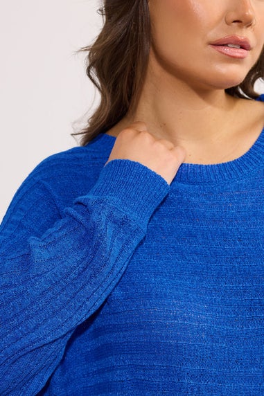 Evans Curve Cobalt Blue Batwing Sleeve Jumper