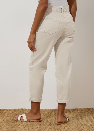 M&Co Cream Ecru Denim Mom Jeans
