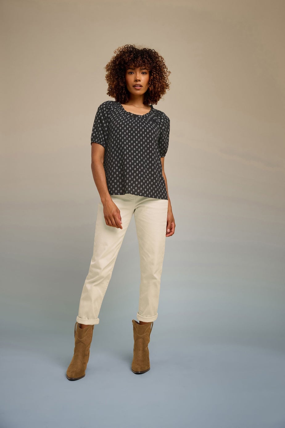 M&Co Cream Ecru Denim Mom Jeans