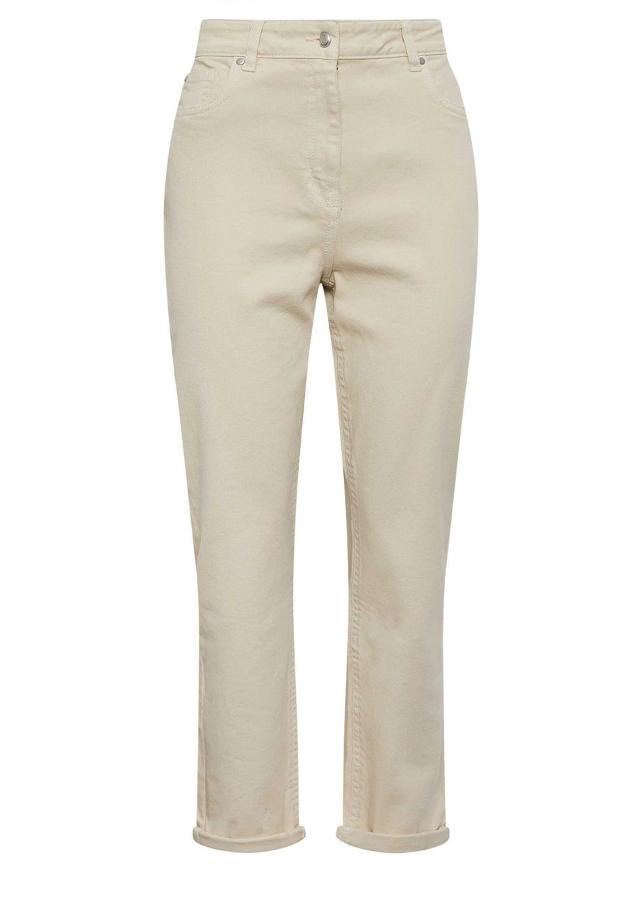 M&Co Cream Ecru Denim Mom Jeans