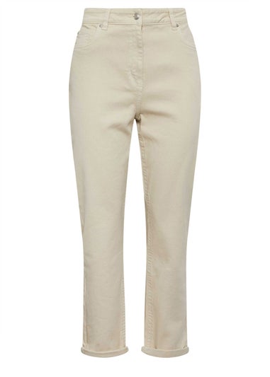 M&Co Cream Ecru Denim Mom Jeans