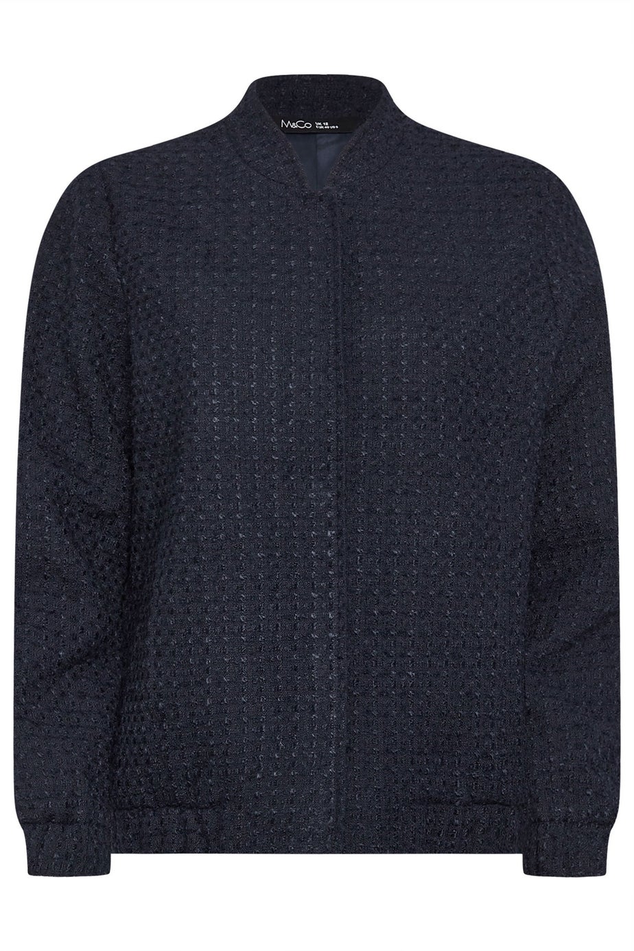M&Co Navy Blue Boucle Bomber Jacket