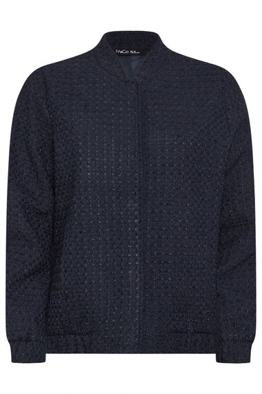 M&Co Navy Blue Boucle Bomber Jacket