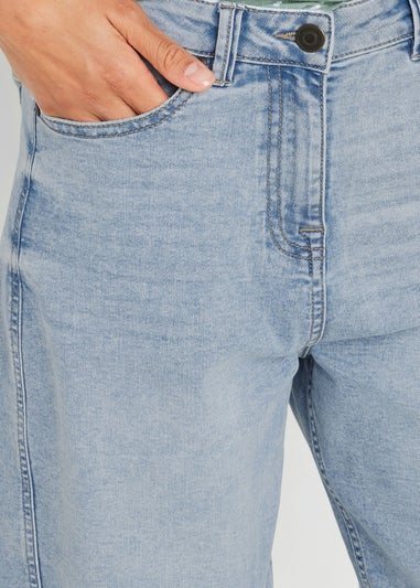 M&Co Blue Light Wash Barrel Jeans