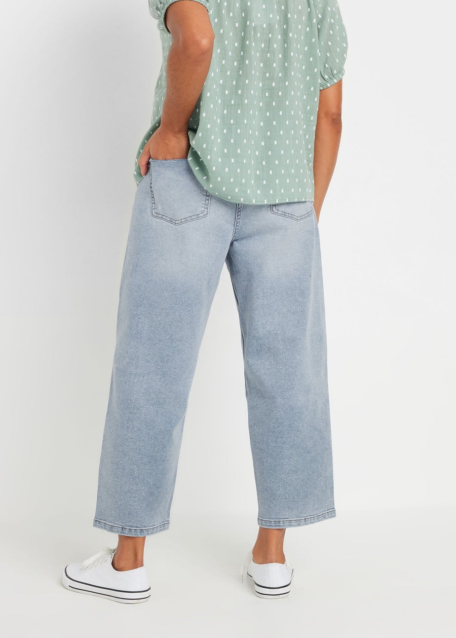 M&Co Blue Light Wash Barrel Jeans