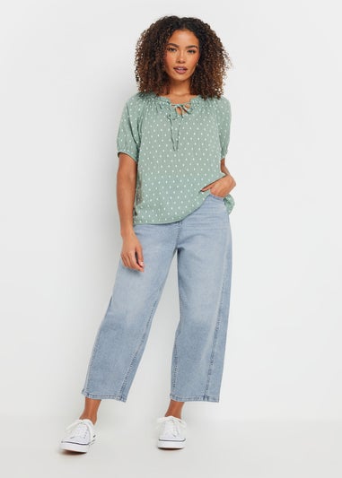 M&Co Blue Light Wash Barrel Jeans