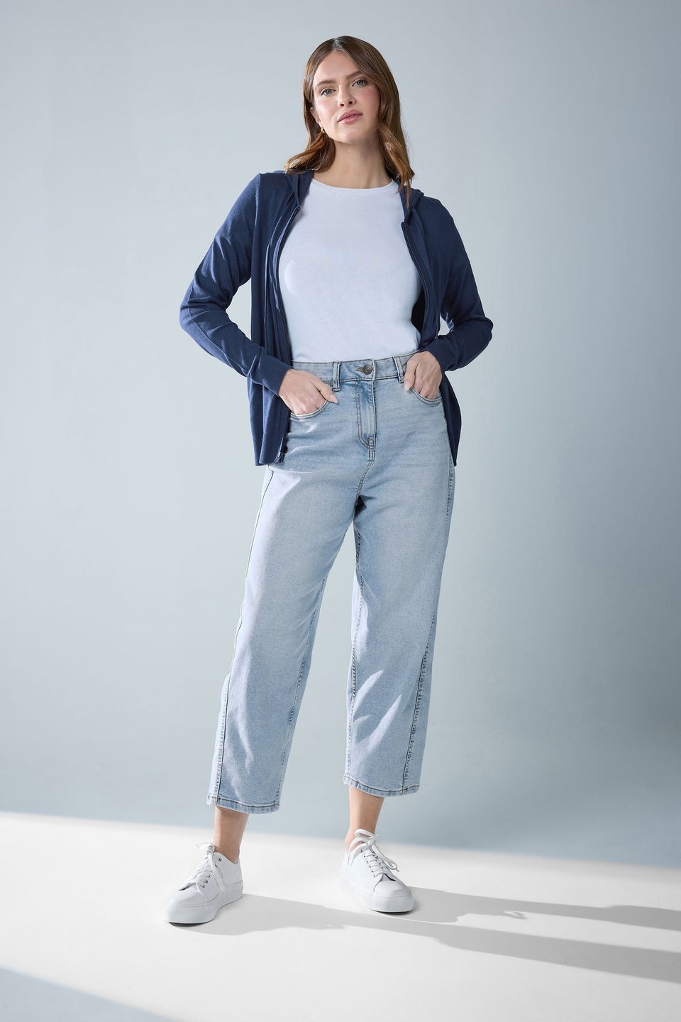 M&Co Blue Light Wash Barrel Jeans