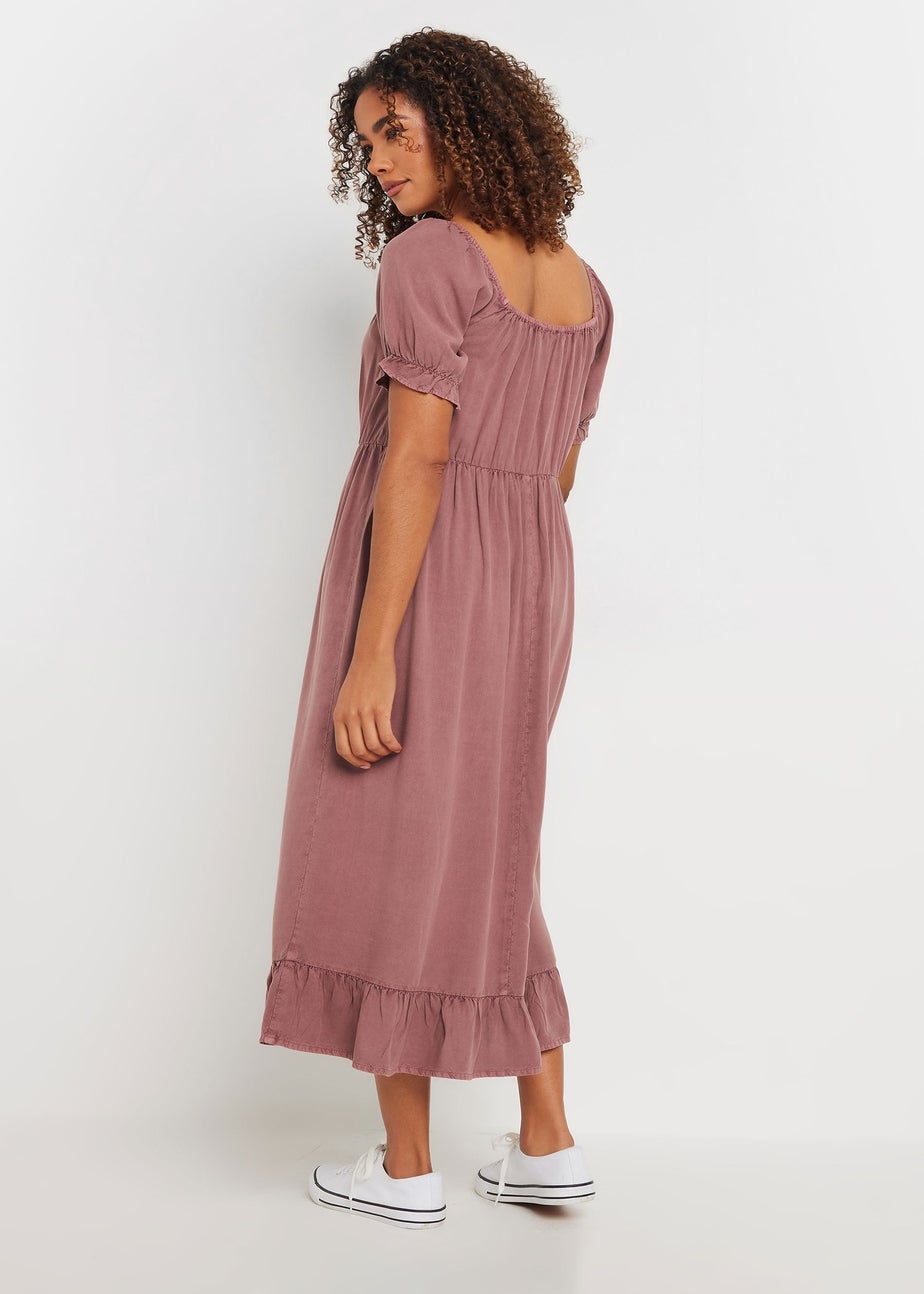 M&Co Pink Acid Wash Tassel Detail Dress