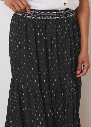 M&Co Black Dobby Tiered Maxi Skirt