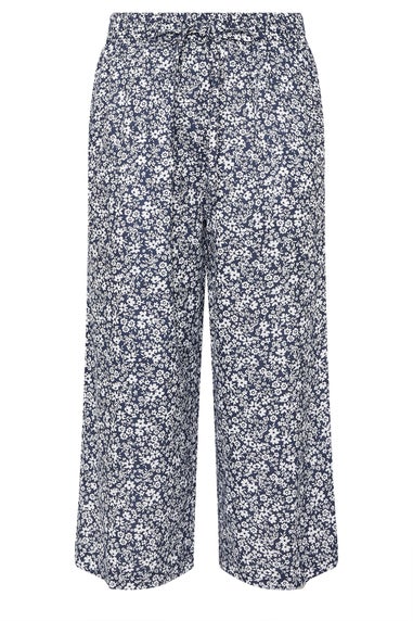 M&Co Navy Blue Floral Print Culottes
