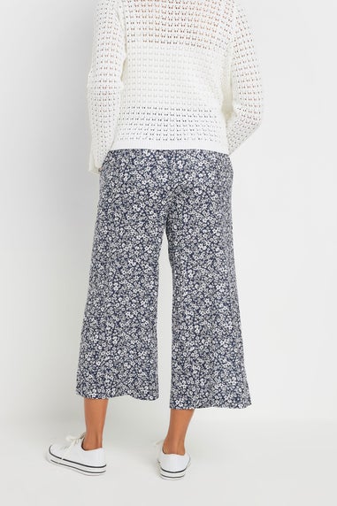 M&Co Navy Blue Floral Print Culottes