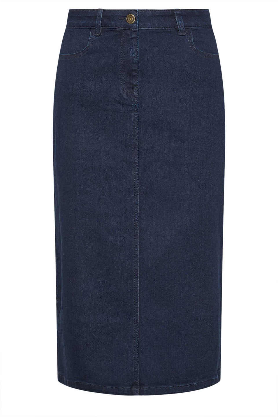 M&Co Petite Indigo Blue Midi Denim Skirt