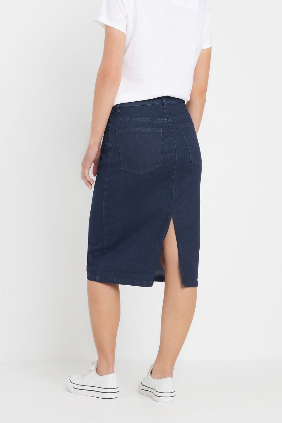 M&Co Petite Indigo Blue Midi Denim Skirt