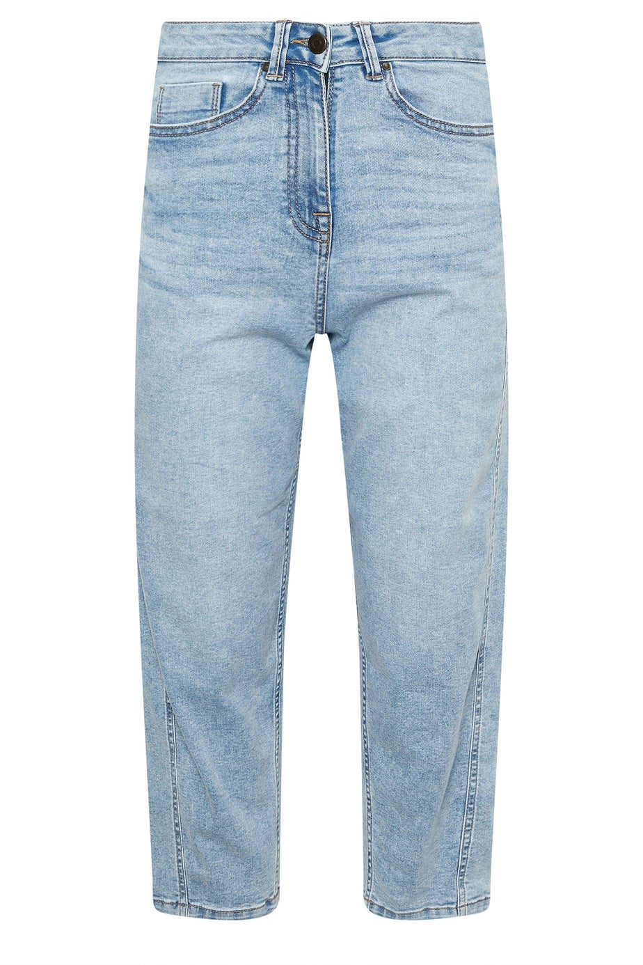 M&Co Petite Blue Light Wash Barrel Jeans Matalan