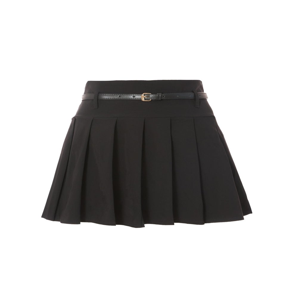 Quiz Black Pleated Mini Skirt