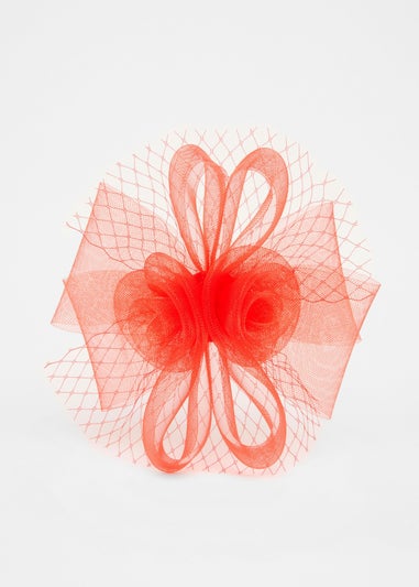 Quiz Red Flower Clip Fascinator