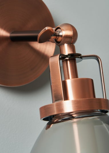 INLIGHT DECLYN Glass Wall 1 Light Copper & Smoke (25cm x 15cm)