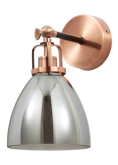 INLIGHT DECLYN Glass Wall 1 Light Copper & Smoke (25cm x 15cm)