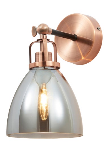 INLIGHT DECLYN Glass Wall 1 Light Copper & Smoke (25cm x 15cm)