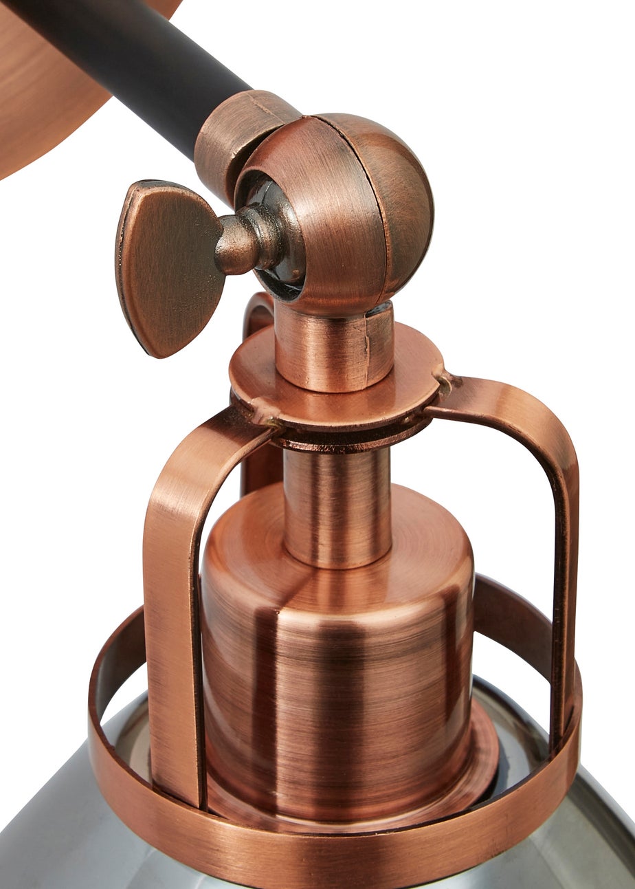 INLIGHT DECLYN Glass Wall 1 Light Copper & Smoke (25cm x 15cm)