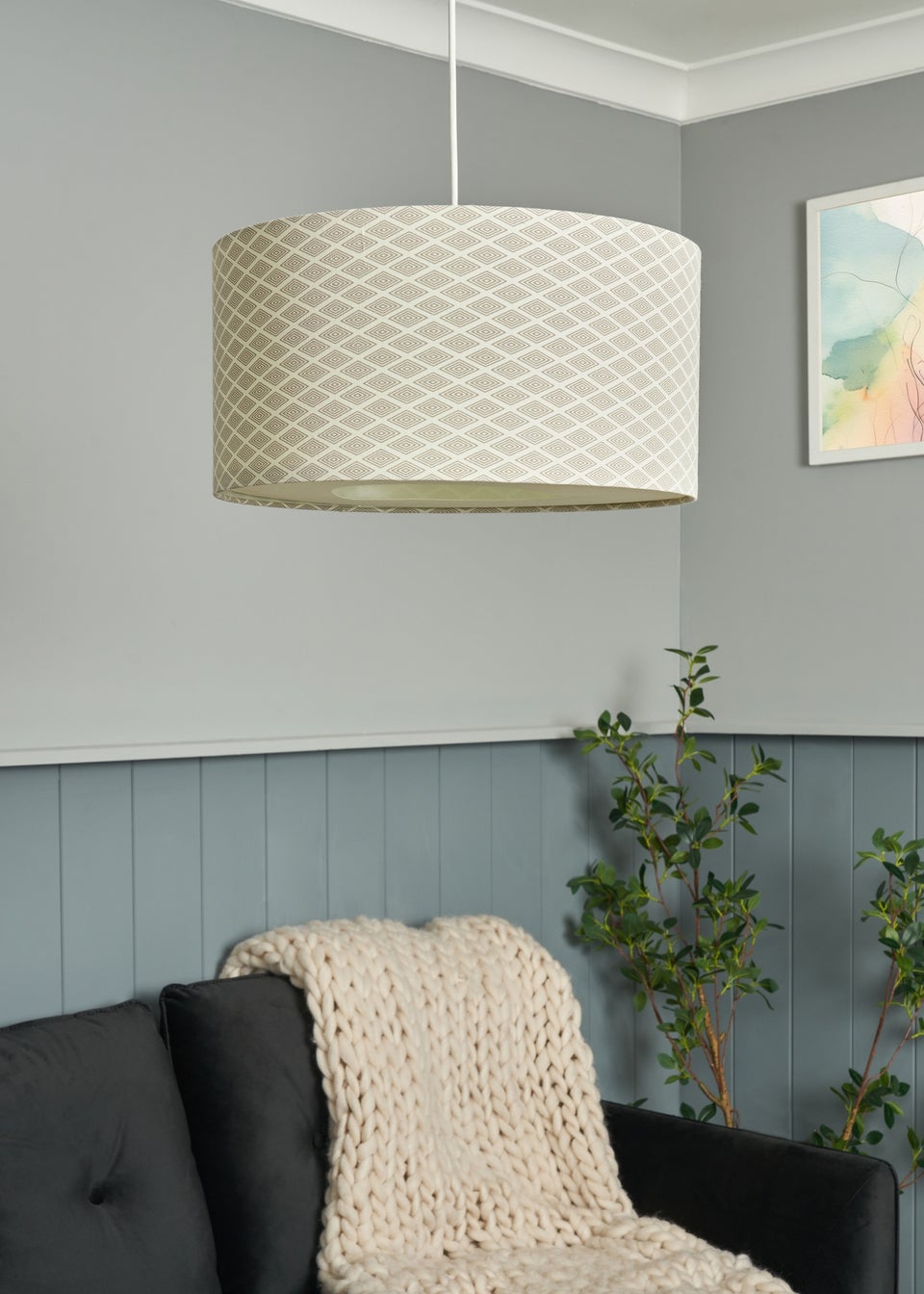 INLIGHT HARLE Easyfit Linen Shade with Diffuser Grey (20cm x 40cm)
