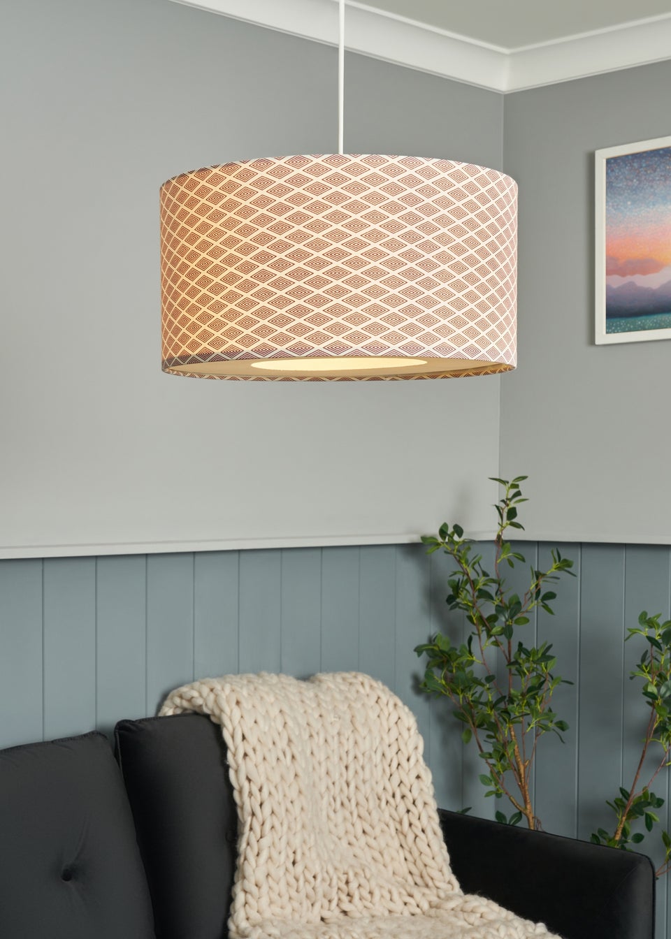 INLIGHT HARLE Easyfit Linen Shade with Diffuser Burgundy (20cm x 40cm)