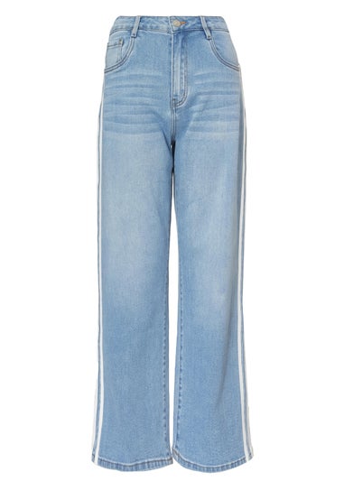 Quiz Blue Striped Side Jeans
