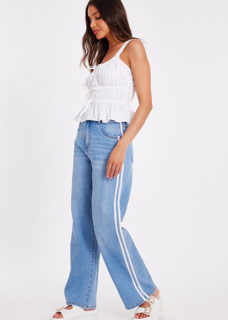 Quiz Blue Striped Side Jeans