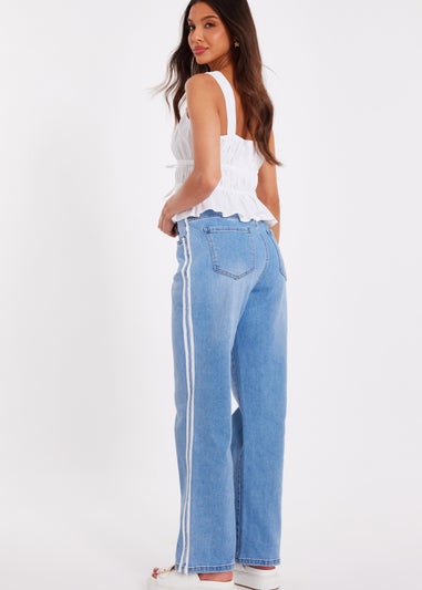 Quiz Blue Striped Side Jeans